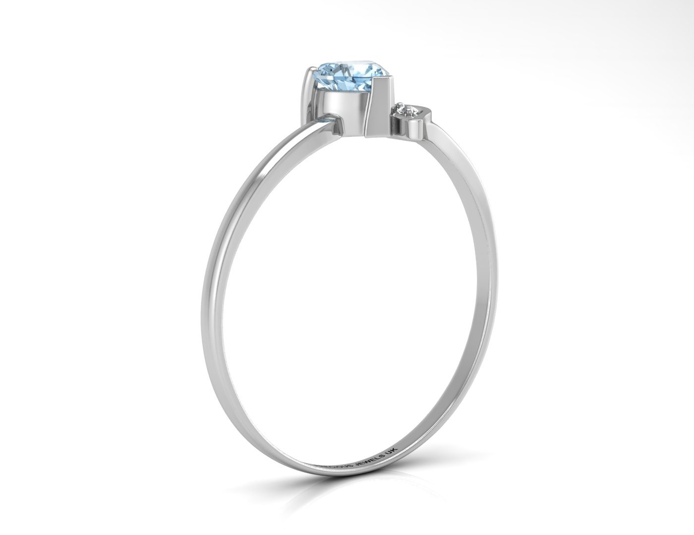9ct White Gold Fancy Cluster Diamond and Blue Topaz Ring (BT0.32) 0.01 Carats - Bild 2 aus 10