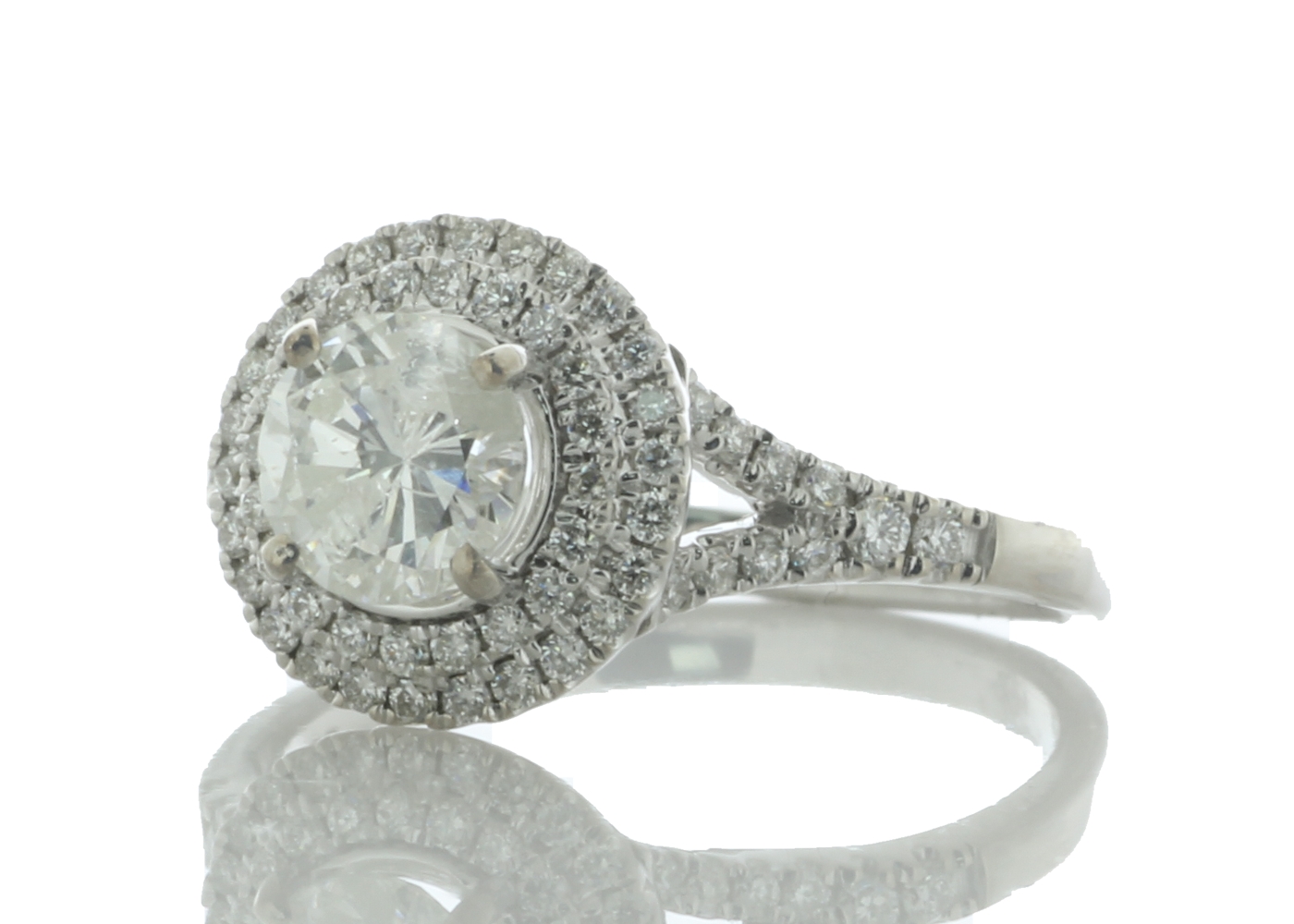 18ct White Gold Single Stone With Halo Setting Ring (0.86) 1.21 Carats - Image 2 of 5