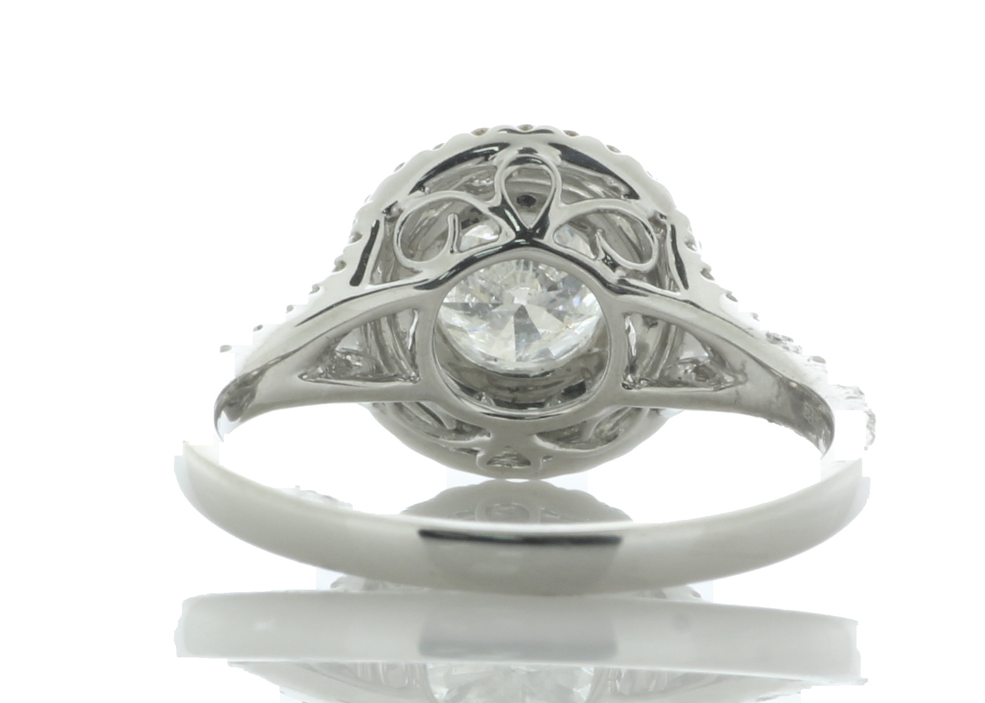 18ct White Gold Single Stone With Halo Setting Ring (0.86) 1.21 Carats - Image 4 of 5