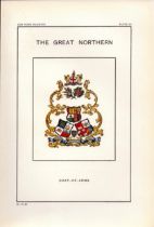 The Great Northern Railway Crest & Coat of Arms Antique Book Plate.