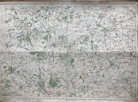 Thetford Norfolk Cloth Backed Antique 1919 Engineering Working Map.