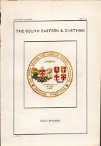 South Eastern & Chatham Railway Crest & Coat of Arms Antique Book Plate.
