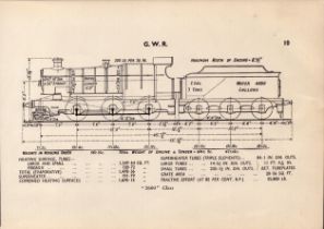 G.W.R “2600” Class Locomotive Detailed Diagram 85 Year- Old Print.