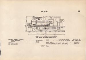 G.W.R “5700” Class Locomotive Detailed Diagram 85 Year- Old Print.