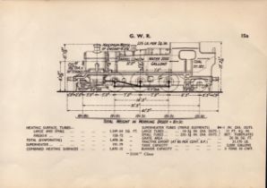 G.W.R “3100” Class Locomotive Detailed Diagram 85-Year-Old Print.