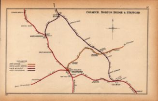 Stafford Rugeley Great Hayward Colwich Antique Railway Diagram 97.