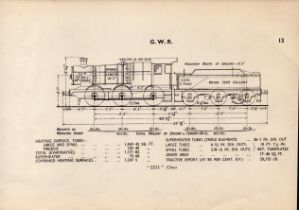 G.W.R “2251” Class Locomotive Detailed Diagram 85-Year-Old Print-2