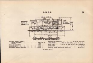 L.N.E.R. “N7 Class” Locomotive Detailed Drawing Diagram 85-Year-Old Print.