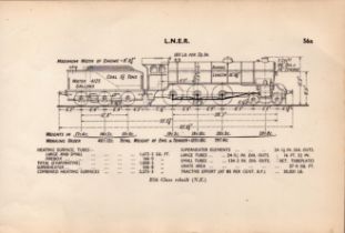 L.N.E.R. “B16 Class Rebuilt” Locomotive Detailed Drawing Diagram 85-Year-Old Print.
