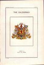 The Caledonian Railway Crest & Coat of Arms Antique Book Plate.
