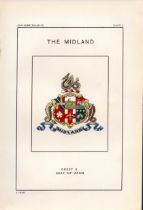 The Midland Railway Crest & Coat of Arms Antique Book Plate.
