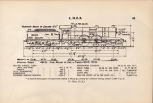 L.N.E.R. “C7 Class” Locomotive Detailed Drawing Diagram 85-Year-Old Print.