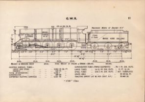 G.W.R “4700” Class Locomotive Detailed Diagram 85 Year- Old Print.