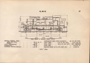 G.W.R “4575” Class Locomotive Detailed Diagram 85 Year- Old Print