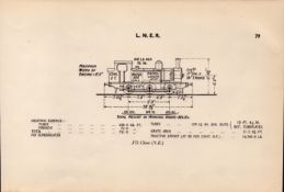 L.N.E.R. “J72 Class” Locomotive Detailed Drawing Diagram 85-Year-Old Print.