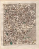 Lincolnshire Lincoln, Grantham, Boston John Cary's Antique 230 Yrs Old Map.