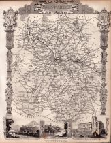 Shropshire Steel Engraved Victorian Antique Thomas Moule Map.