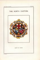 The North Eastern Railway Crest & Coat of Arms Antique Book Plate.