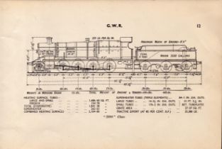 G.W.R “2800” Class Locomotive Detailed Diagram 85-Year-Old Prin