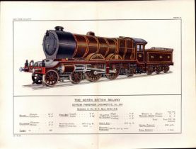 The North British Railway Steam Engine Antique Book Plate.