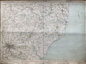 Ipswich East Anglia Cloth Backed Antique 1919 Engineering Working Map.