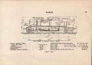 G.W.R “6100” Class Locomotive Detailed Diagram 85-Year-Old Print.