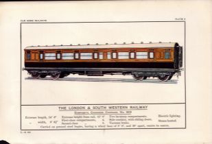 London & South Western Railway Carriage Train Antique Book Plate.