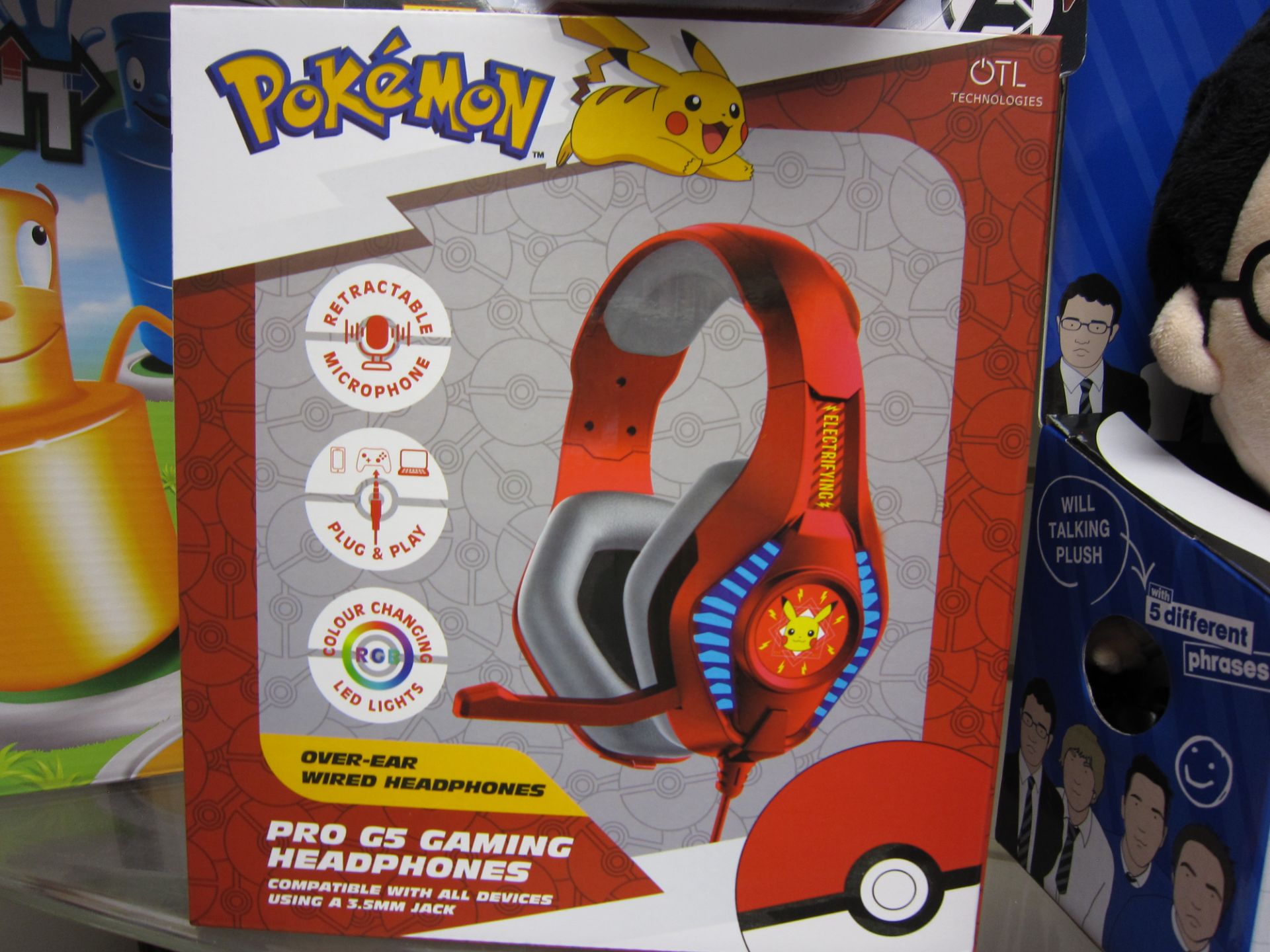 10 Pcs Brand New Sealed Pokeman Official Licensed Headphones With Boom Mic - 10 Pcs In Lot