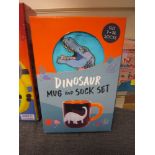 10 Pcs Dinousaur Sock (Adults) and Mug Set Brand New Sealed