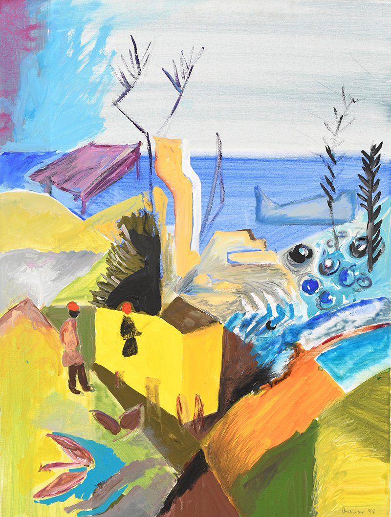 Impressionist Oil on Canvas Coastal Scene.