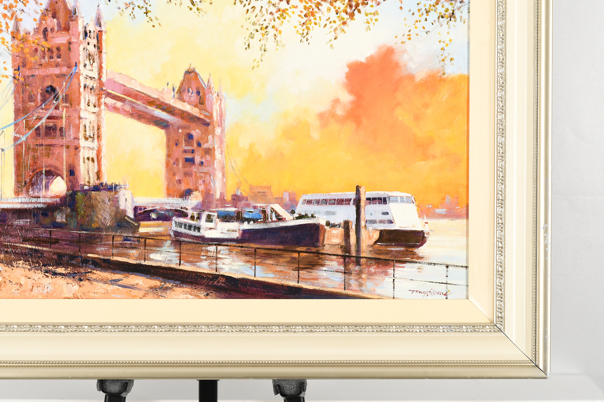 Tony Rome Oil on Panel ""Autumnal - Thames - London"" - Image 8 of 10