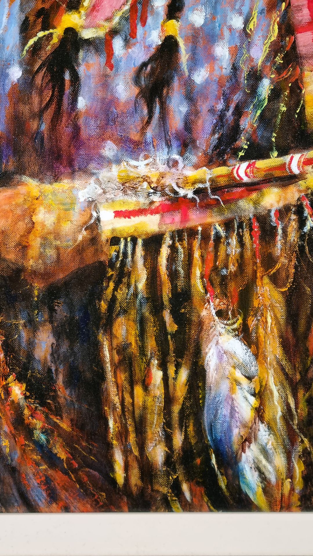 Robert Lacey Original Oil on Canvas ""Ritual Medicine Pipe"" - Image 5 of 6