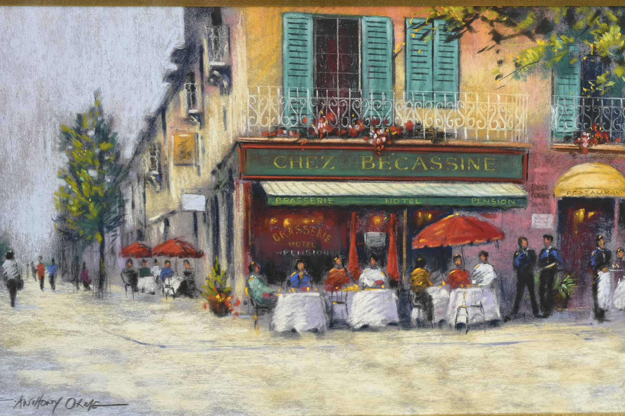 Colourful Original Painting of French Scene by Anthony Orme - Image 4 of 9