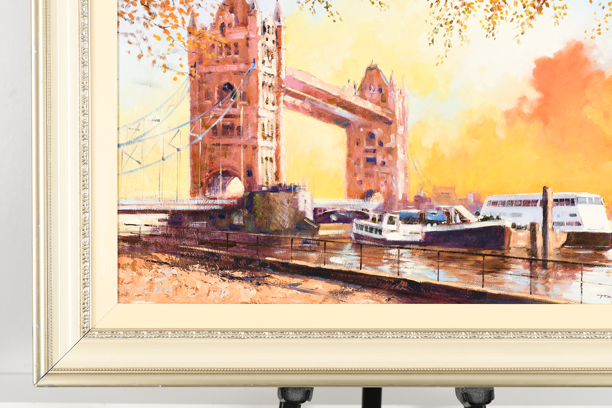 Tony Rome Oil on Panel ""Autumnal - Thames - London"" - Image 9 of 10