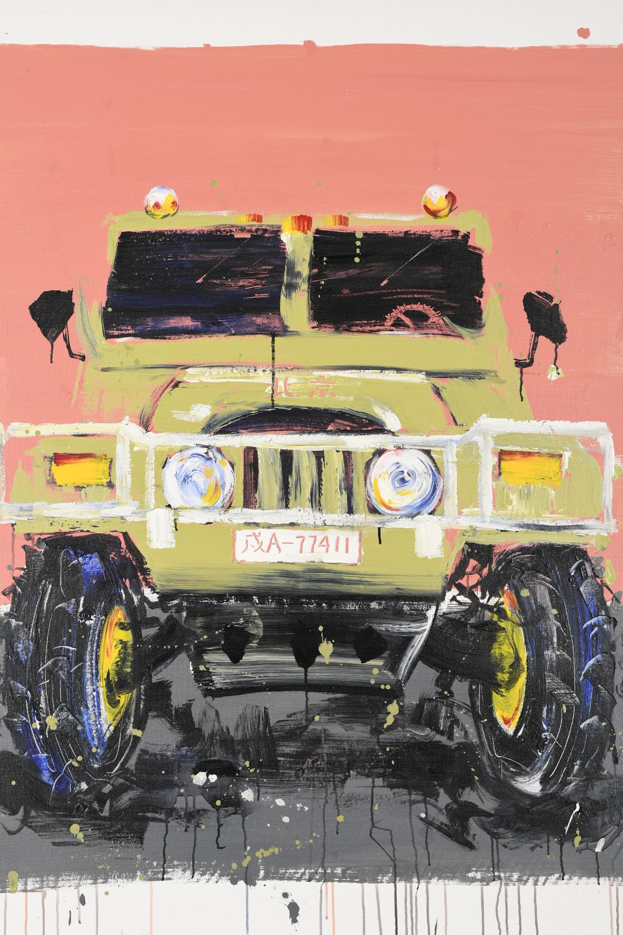 Very Large Striking Original Oil on Canvas of a 4x4 - Image 3 of 8