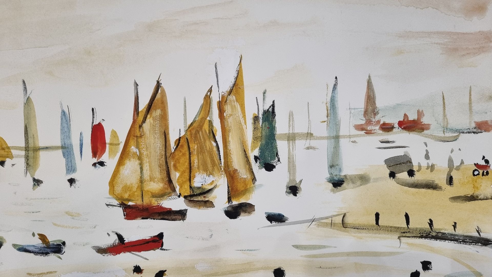 Limited Edition by L.S. Lowry "Yachts, 1959" with Certificate. - Image 5 of 6