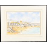 Original John Chisnall Watercolour ""Beach Steps St. Ives""