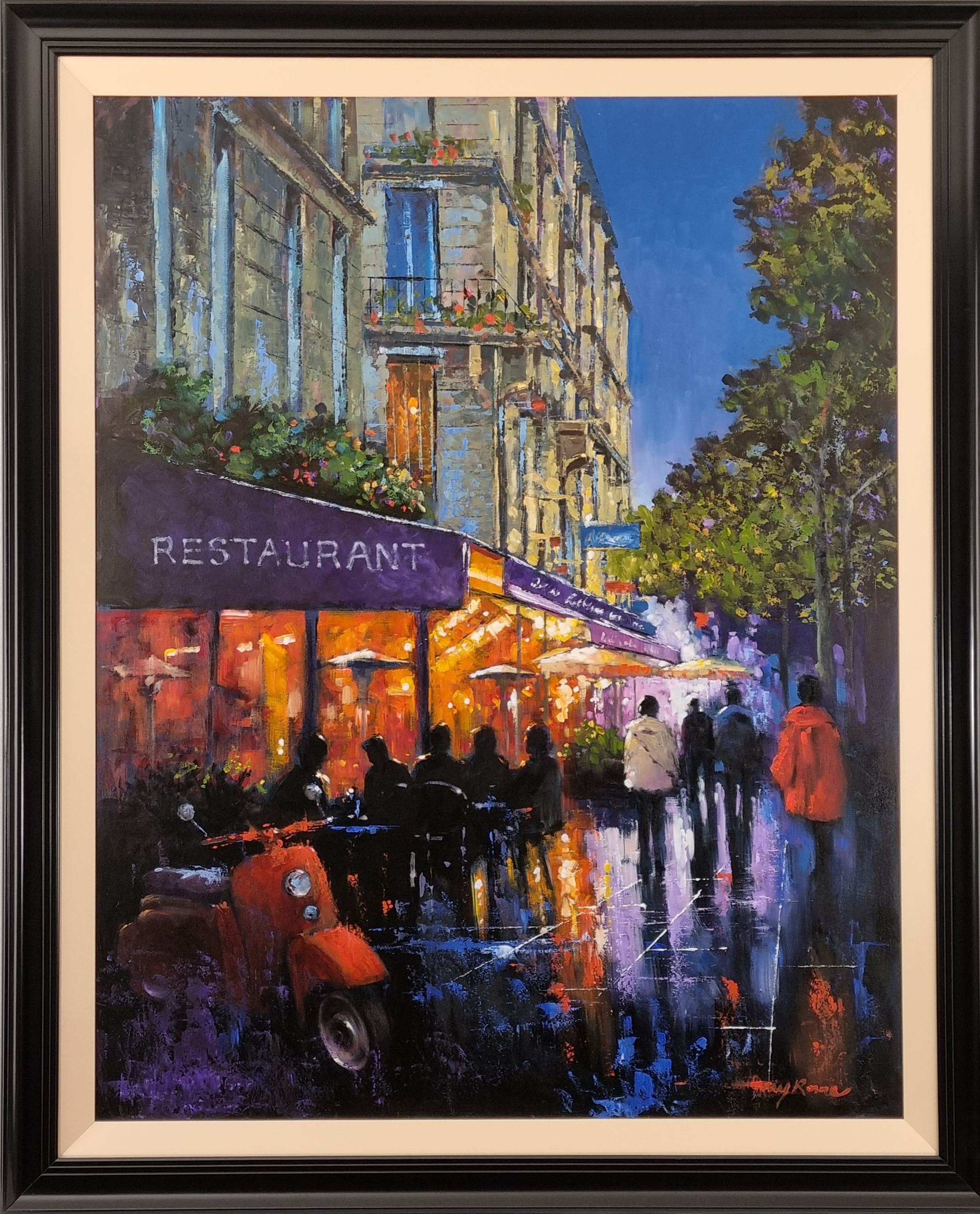 Stunning Large Original Oil Painting Titled ""Al Fresco Paris"" by Tony Rome