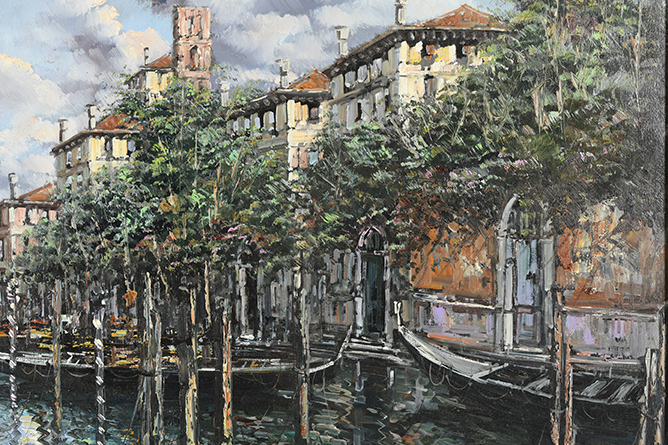 Original Italian Oil on Canvas of Venice. - Image 5 of 12