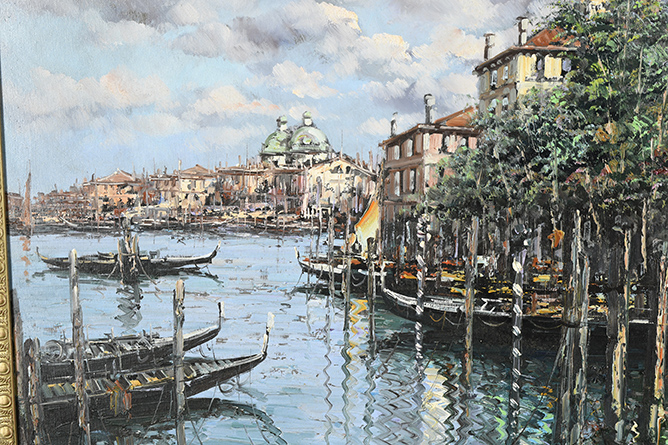 Original Italian Oil on Canvas of Venice. - Bild 4 aus 12