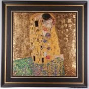 Outstanding 22 Carat Gold Gustav Klimt ""The Kiss"" Limited Edition.