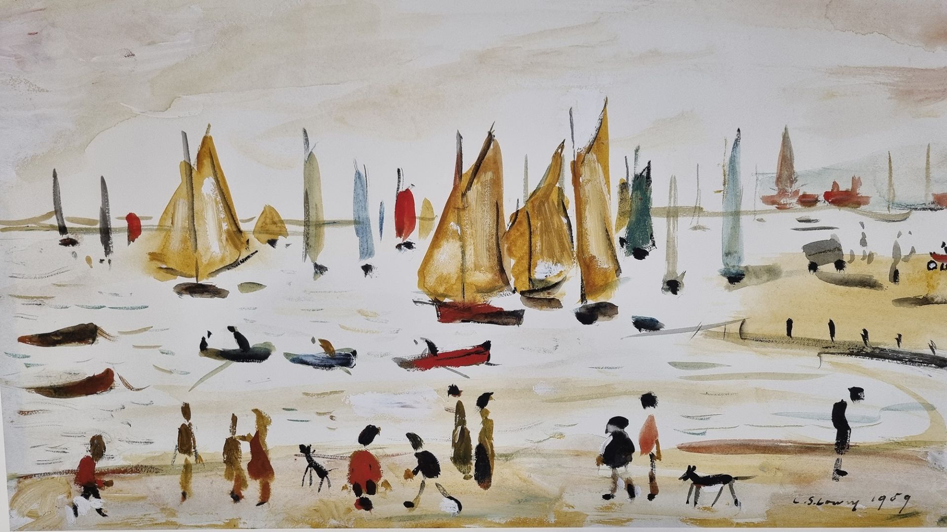 Limited Edition by L.S. Lowry "Yachts, 1959" with Certificate. - Image 4 of 6