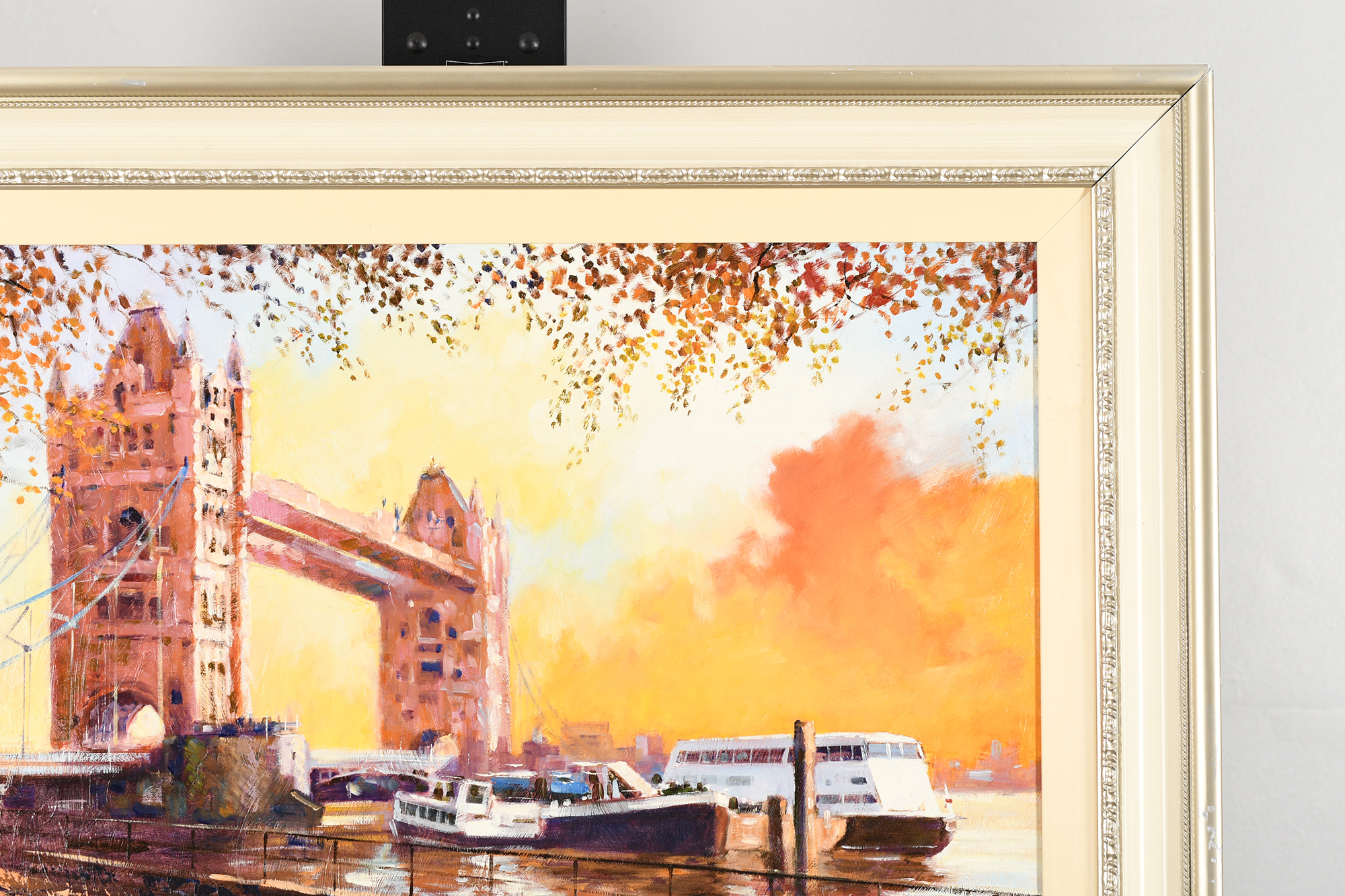 Tony Rome Oil on Panel ""Autumnal - Thames - London"" - Image 7 of 10