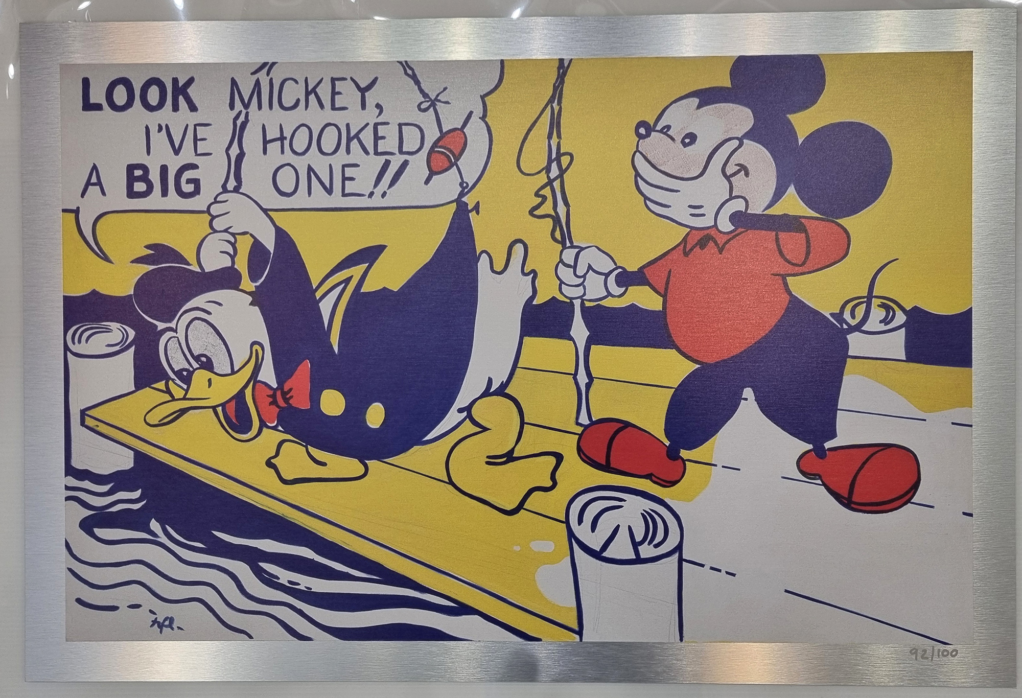 Rare Roy Lichtenstein "Look Mickey, 1961" Limited Edition on Metal. - Image 2 of 6