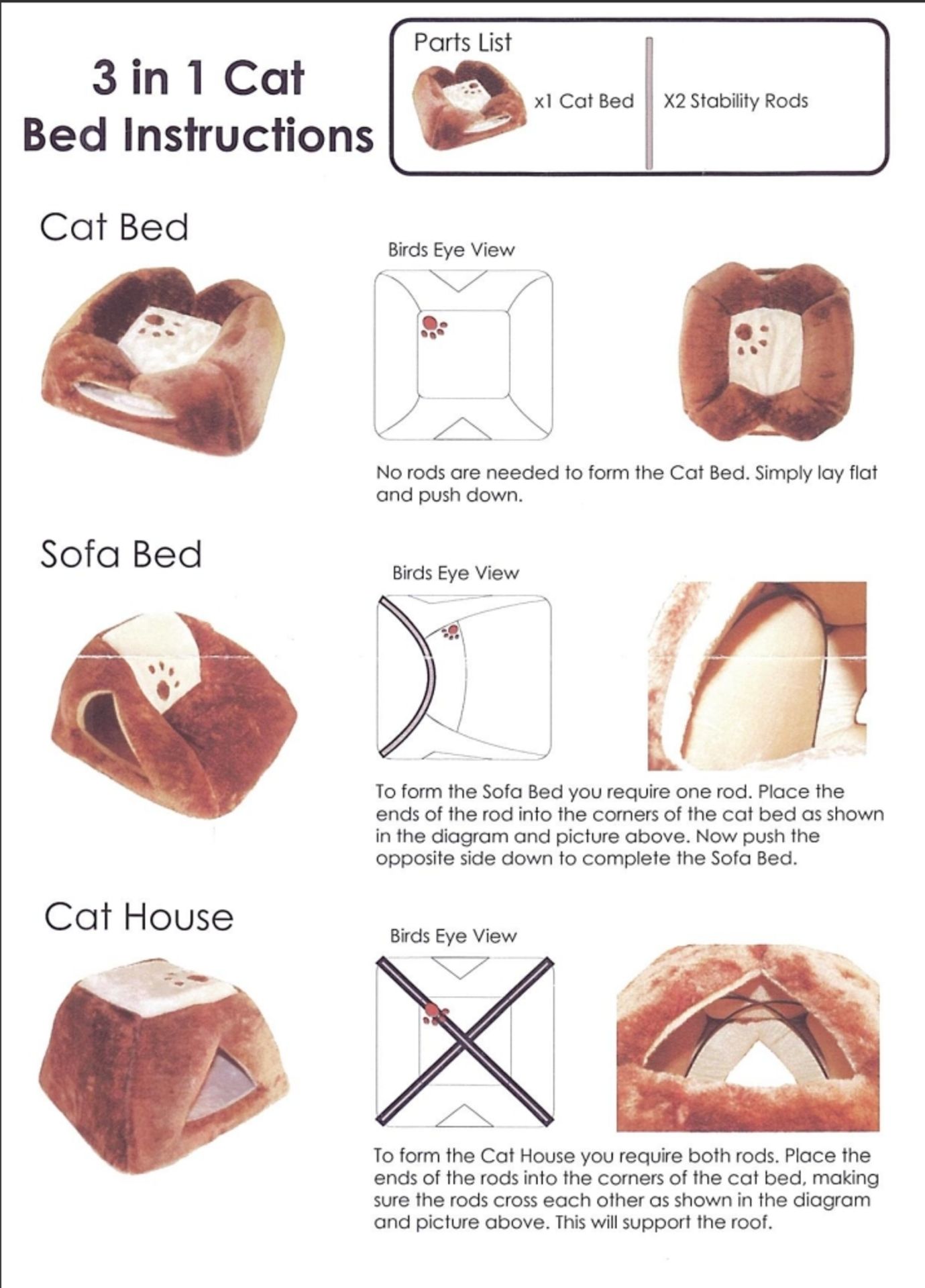 3 in 1 Cat/Small Dog Bed