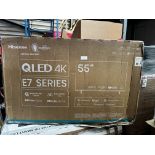 Hisense Smart QLED 4K E7 Series TV 55 Inch. RRP £550 - Grade U