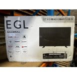 EGL 32 Inch HD Ready Smart LED TV. RRP £150 - Grade U