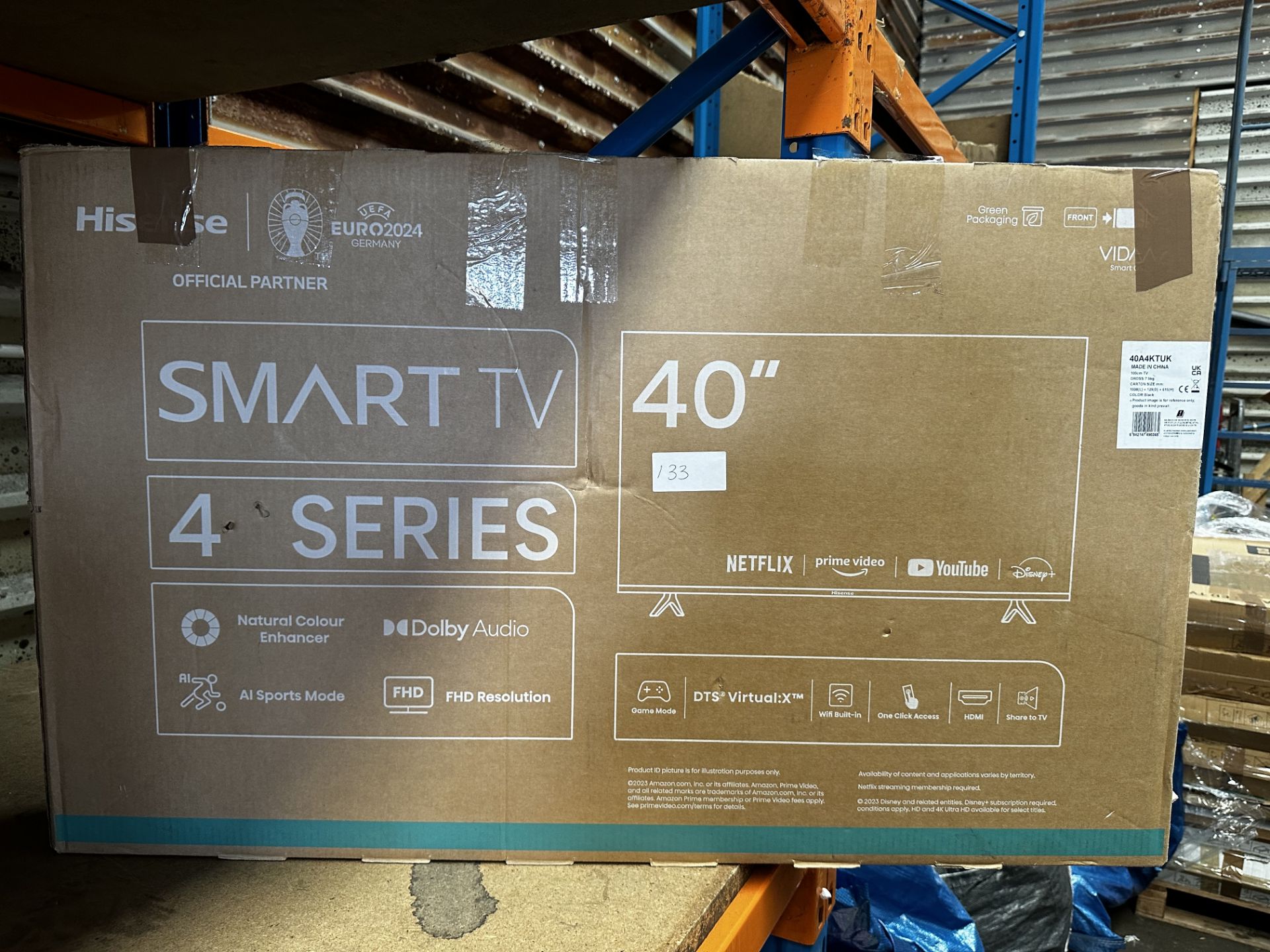 Hisense Smart TV 4 Series 40 Inch. RRP £300 - Grade U