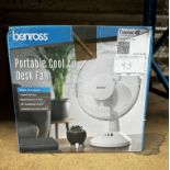 Benross Portable Cool Air Desk Fan. RRP £20 - Grade U