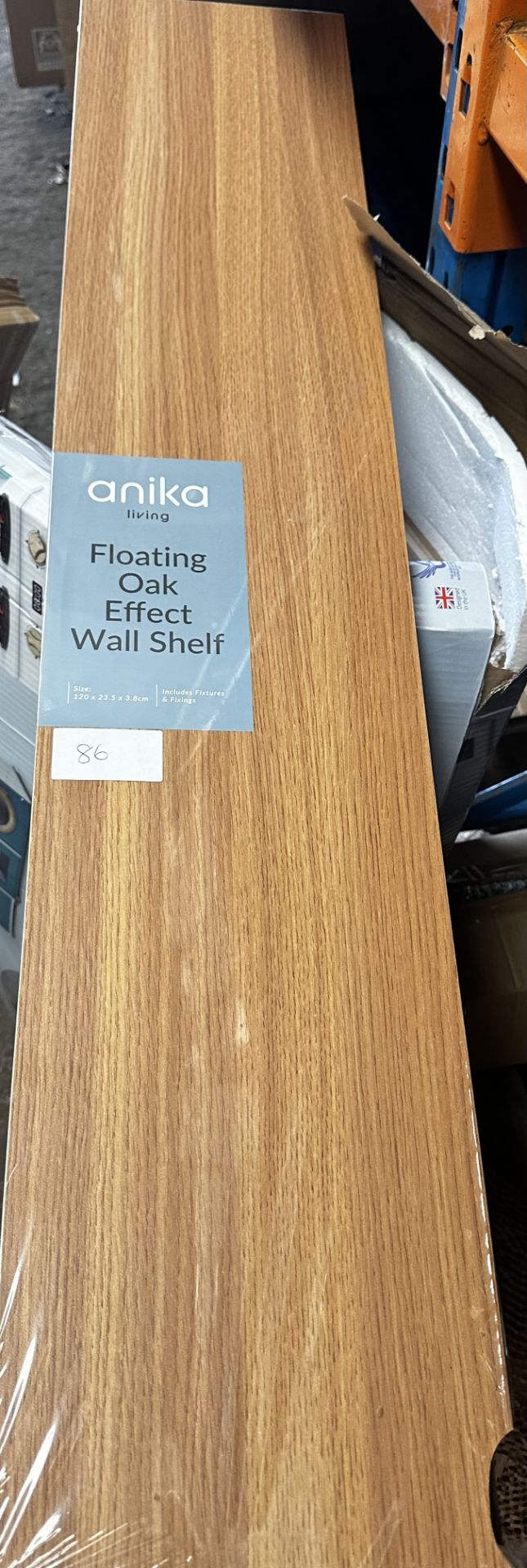 Anika Floating Oak Effect Wall Shelf. RRP £20 - Grade U